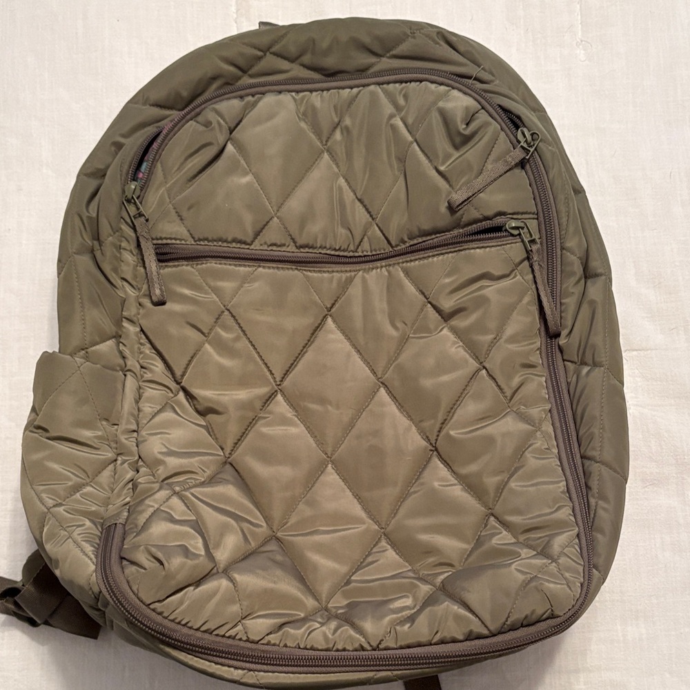 Quilted Olive Backpack